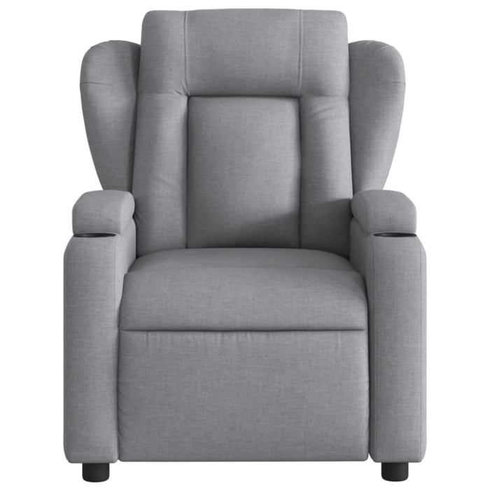 Electric Massage Recliner Chair Light Grey Fabric Txbppil