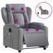 Electric Massage Recliner Chair Light Grey Fabric Txbppil