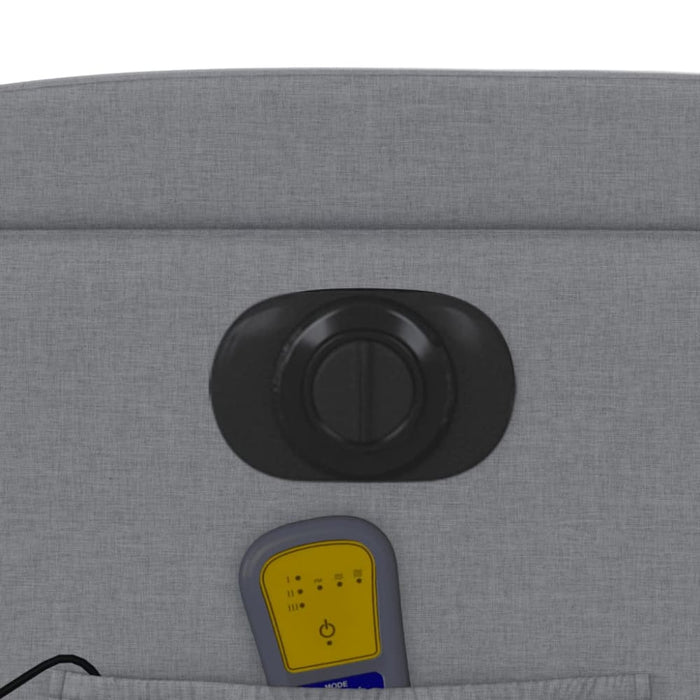 Electric Massage Recliner Chair Light Grey Fabric Txbppil