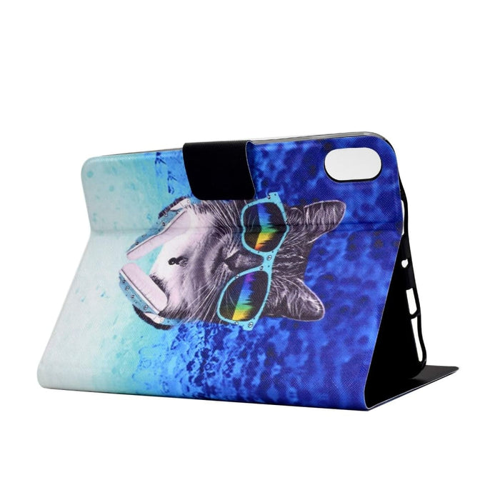 Electric Pressed Coloured Drawing Smart Leather Tablet Case