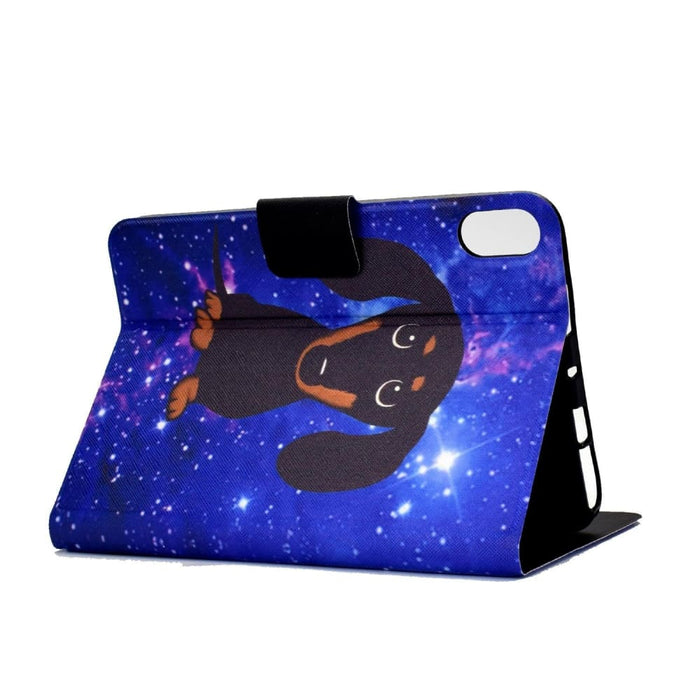 Electric Pressed Coloured Drawing Smart Leather Tablet Case