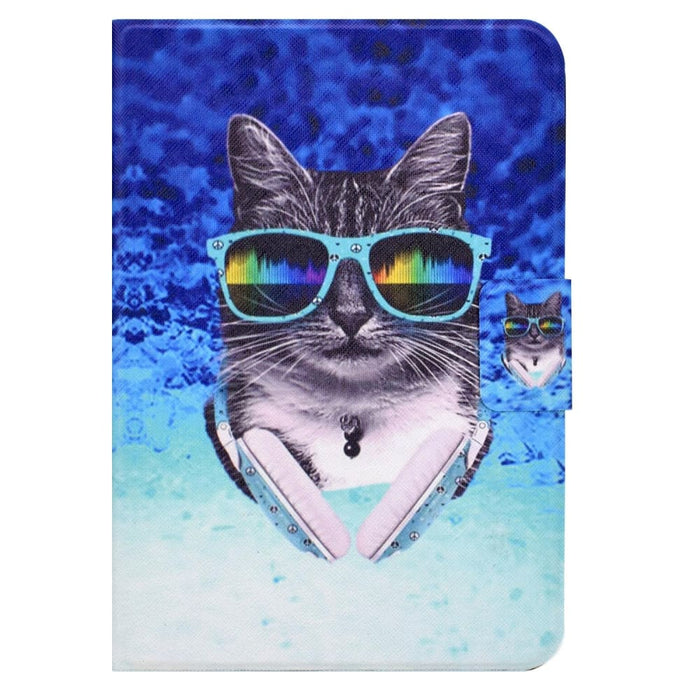 Electric Pressed Coloured Drawing Smart Leather Tablet Case