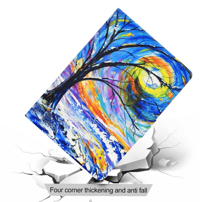 Electric Pressed Coloured Drawing Smart Leather Tablet Case