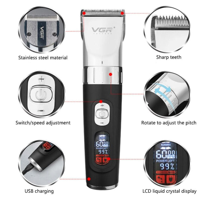 Electric Rechargeable Cordless 5-speed Beard Hair Trimmer