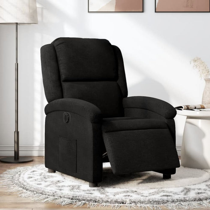 Electric Recliner Chair Black Fabric Txbpaxx