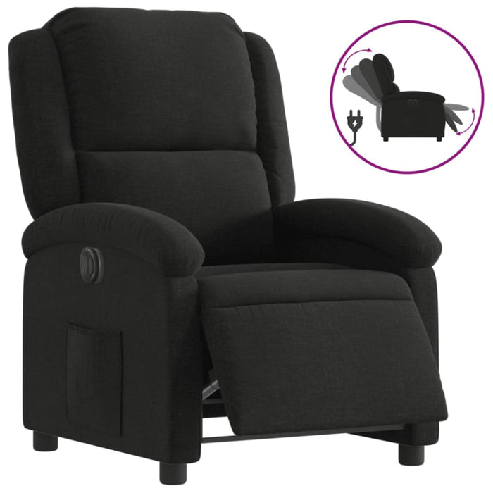 Electric Recliner Chair Black Fabric Txbpaxx