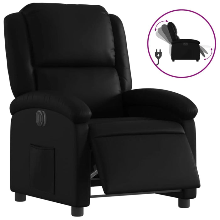 Electric Recliner Chair Black Faux Leather Txbpapb