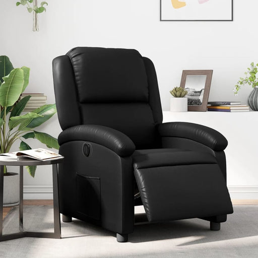 Electric Recliner Chair Black Faux Leather Txbpapb