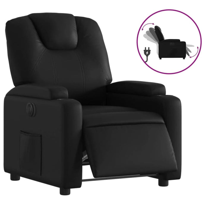 Electric Recliner Chair Black Faux Leather Txbppal