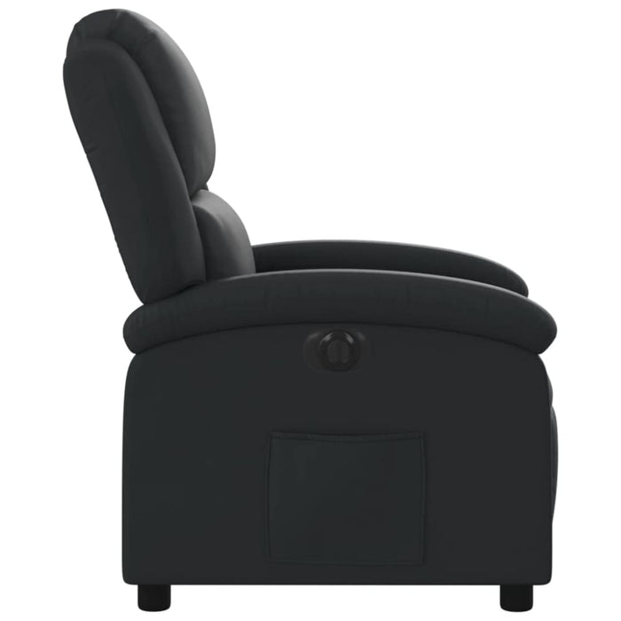 Electric Recliner Chair Black Real Leather Txbpaia