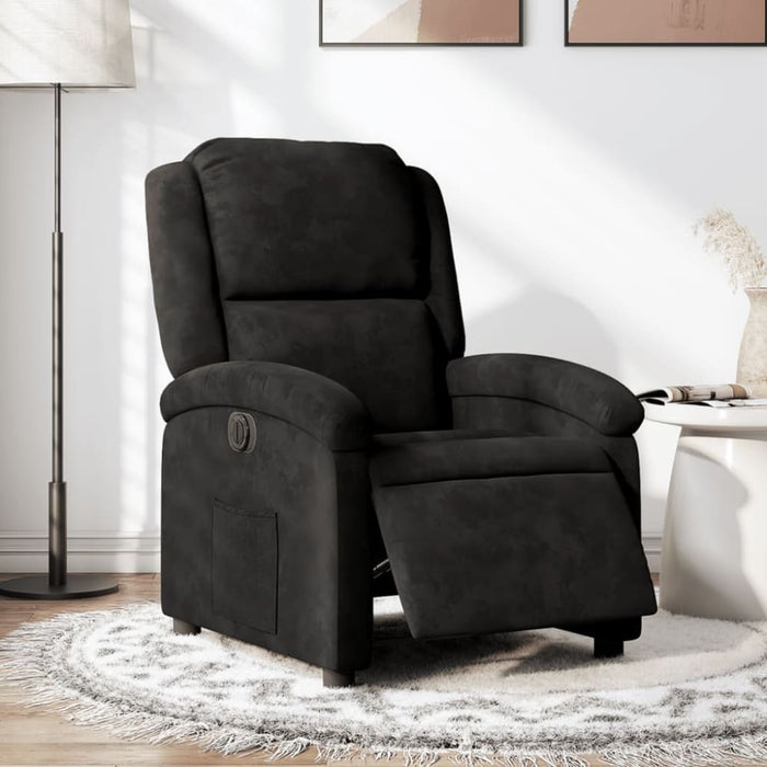 Electric Recliner Chair Black Velvet Txbpaki
