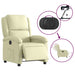 Electric Recliner Chair Cream Real Leather Txbpaip