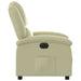 Electric Recliner Chair Cream Real Leather Txbpaip