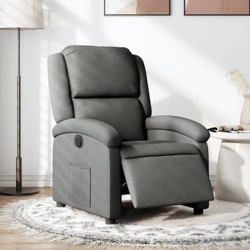 Electric Recliner Chair Dark Grey Fabric Txbpaxo