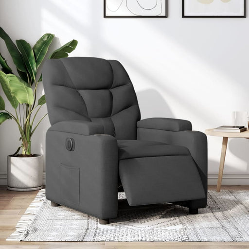 Electric Recliner Chair Dark Grey Fabric Txbploi
