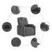 Electric Recliner Chair Dark Grey Fabric Txbppoi