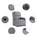 Electric Recliner Chair Light Grey Fabric Txbpaxb