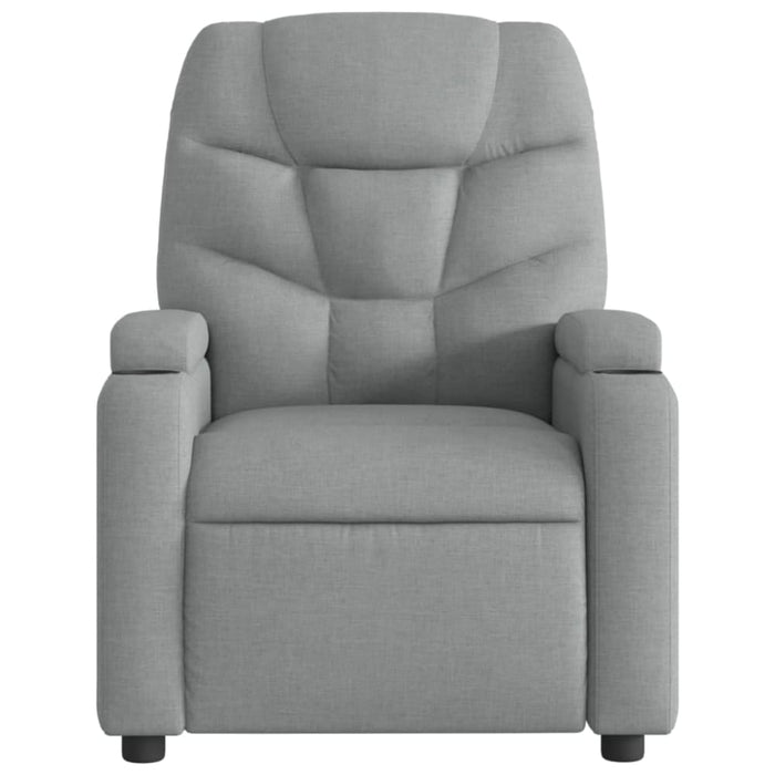 Electric Recliner Chair Light Grey Fabric Txbplol