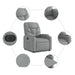 Electric Recliner Chair Light Grey Fabric Txbplol