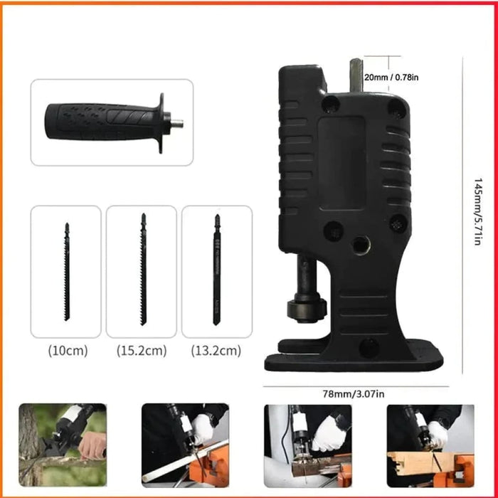 Electric Saw Adapter with 3 Blades for Wood Metal Cutting