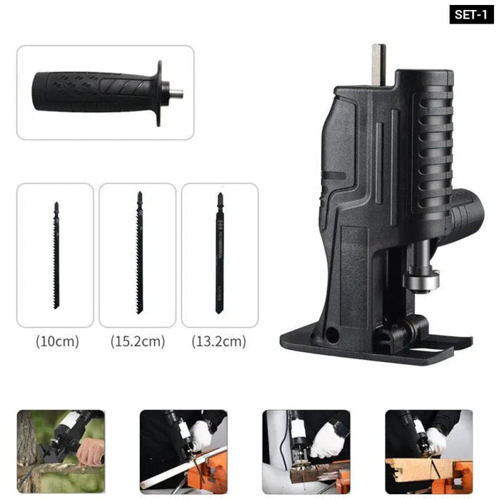 Electric Saw Adapter with 3 Blades for Wood Metal Cutting