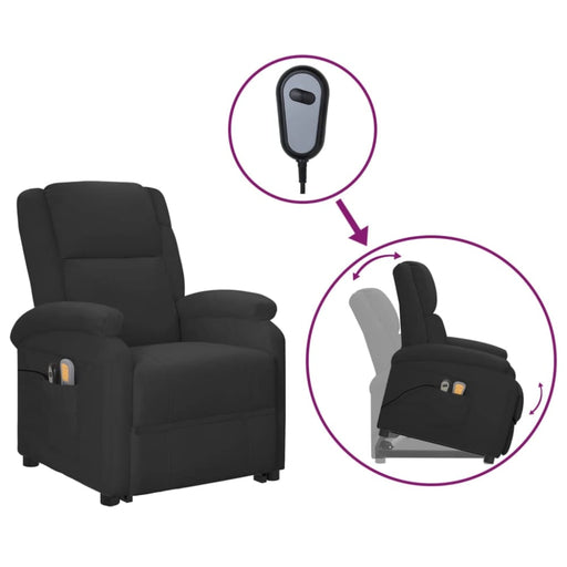 Electric Stand Up Massage Chair Black Faux Leather Topxtaa