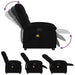 Electric Stand Up Massage Recliner Chair Black Fabric