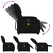 Electric Stand Up Massage Recliner Chair Black Fabric