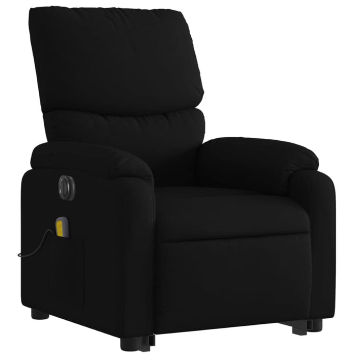 Electric Stand Up Massage Recliner Chair Black Fabric