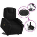 Electric Stand Up Massage Recliner Chair Black Fabric