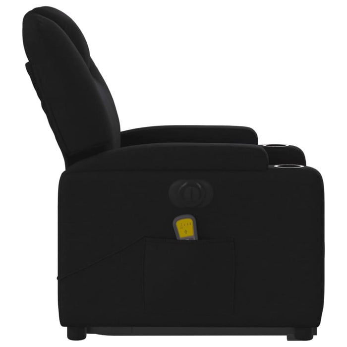Electric Stand Up Massage Recliner Chair Black Fabric