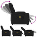 Electric Stand Up Massage Recliner Chair Black Fabric