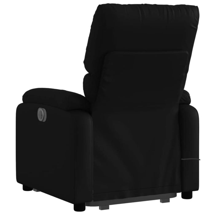 Electric Stand Up Massage Recliner Chair Black Faux Leather