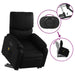 Electric Stand Up Massage Recliner Chair Black Faux Leather