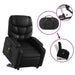 Electric Stand Up Massage Recliner Chair Black Faux Leather