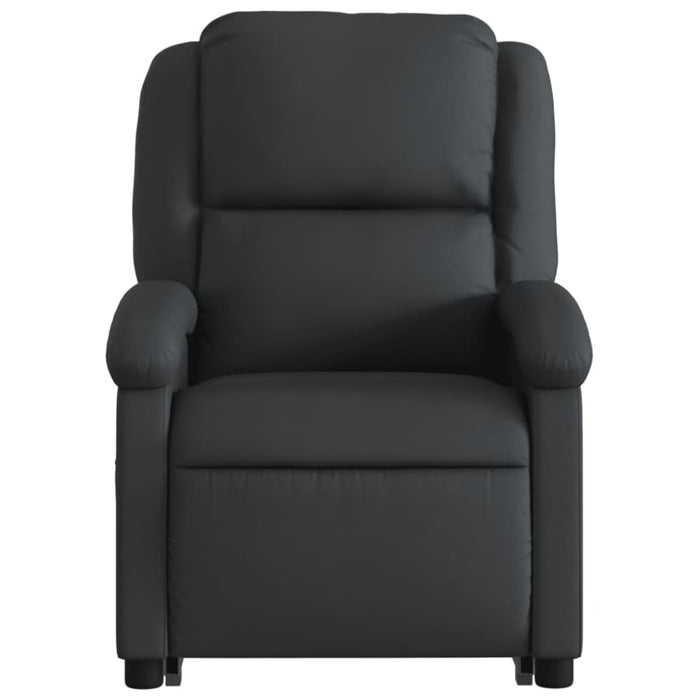 Electric Stand Up Massage Recliner Chair Black Real Leather
