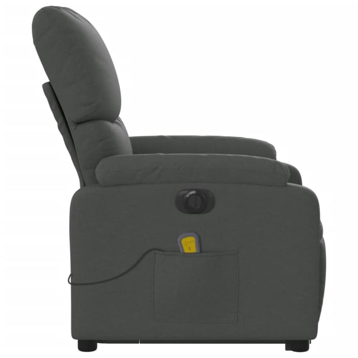 Electric Stand Up Massage Recliner Chair Dark Grey Fabric