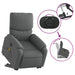 Electric Stand Up Massage Recliner Chair Dark Grey Fabric