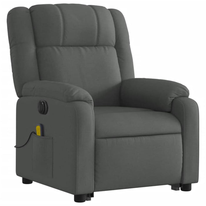 Electric Stand Up Massage Recliner Chair Dark Grey Fabric