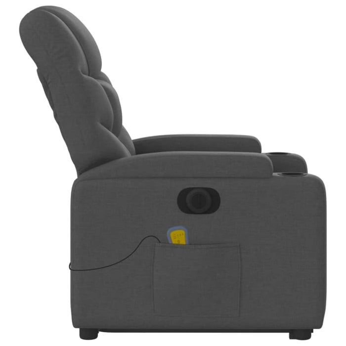 Electric Stand Up Massage Recliner Chair Dark Grey Fabric