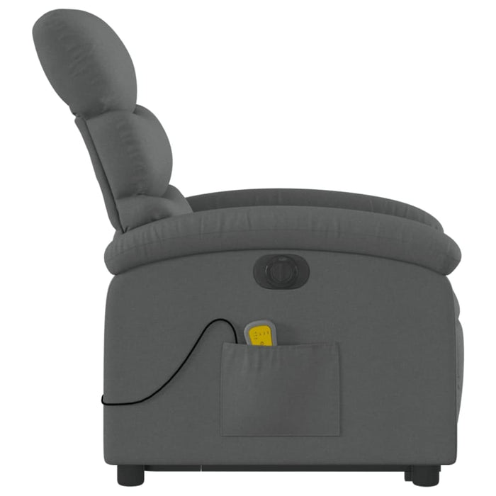 Electric Stand Up Massage Recliner Chair Dark Grey Fabric