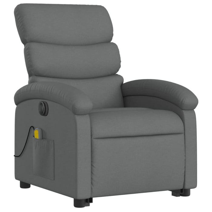 Electric Stand Up Massage Recliner Chair Dark Grey Fabric