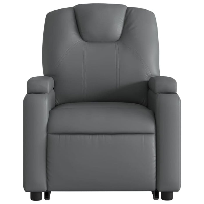 Electric Stand Up Massage Recliner Chair Grey Faux Leather