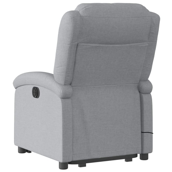 Electric Stand Up Massage Recliner Chair Light Grey Fabric