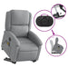 Electric Stand Up Massage Recliner Chair Light Grey Fabric