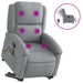 Electric Stand Up Massage Recliner Chair Light Grey Fabric
