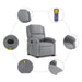 Electric Stand Up Massage Recliner Chair Light Grey Fabric