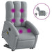 Electric Stand Up Massage Recliner Chair Light Grey Fabric