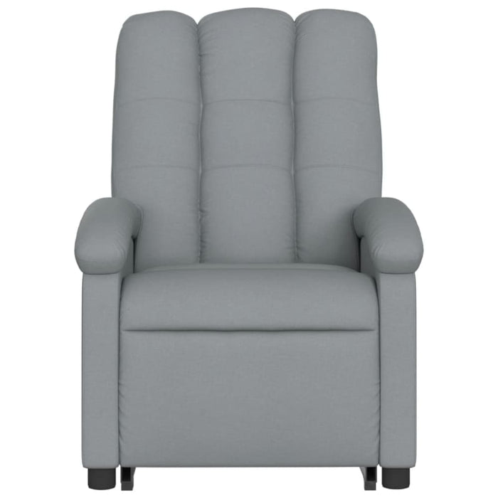 Electric Stand Up Massage Recliner Chair Light Grey Fabric