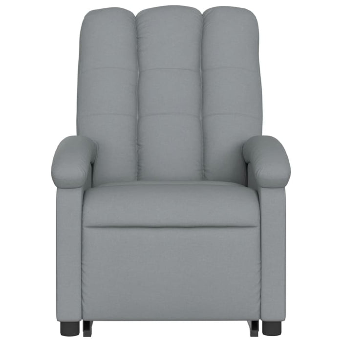 Electric Stand Up Massage Recliner Chair Light Grey Fabric